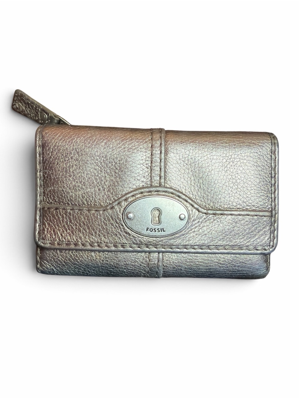 Fossil Maddox trifold wallet made of metallic leather